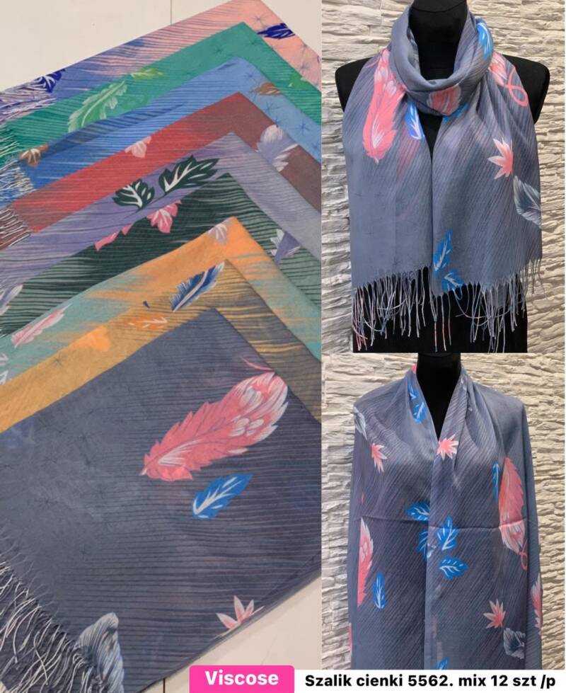 Szaliki damskie Roz Standard, Mix Kolor Paczka 12 szt 1